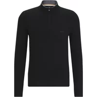 Herren Wollpullover mit Reißverschlusskragen und Besticktem Logo Hugo Boss