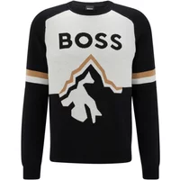 Jacquard-Strickpullover mit Bergmotiv Hugo Boss