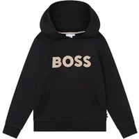 Kapuzenpullover in einfarbiger Baumwolle mit gesticktem Logo Boss