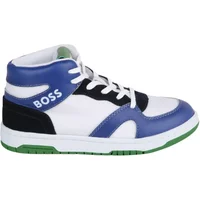 Kinder Weiße Leinwand Sneakers Blau Hugo Boss