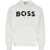 Klassischer Weißer Baumwollpullover Boss