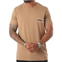 Kurzarm Baumwoll T-Shirt - Beige Hugo Boss