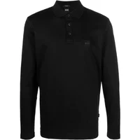 Langarm Jersey Polo Schwarz Boss