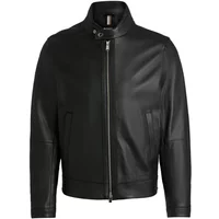 Lederjacke mit genarbtem Leder und glatter Oberfläche Hugo Boss