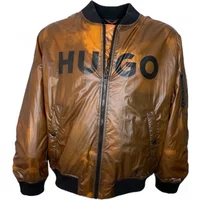 Leichte Braune Bomberjacke Offen Orange Hugo Boss