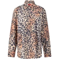 Leopard Print Oversized Boyfriend Blouse Hugo Boss