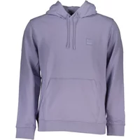 Lila Baumwoll Kapuzenpullover Logo Hugo Boss