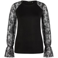 MARC AUREL Blusenshirt Bluse mit Spitze black