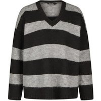 MARC AUREL Strickpullover Pullover im Blockringel black varied