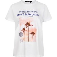 MARC AUREL T-Shirt mit Palmen-Frontprint