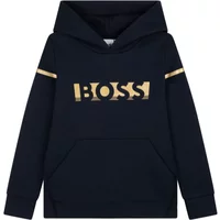 Marineblaue Hoodie mit Goldprint Boss