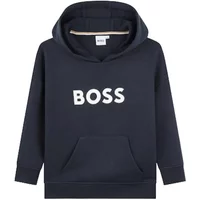 Marineblauer Hoodie mit weißem Druck Boss