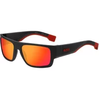 Matt Schwarz Rot Spiegel Sonnenbrille Boss