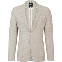 Moderne Slim Fit Jacke aus gemustertem Jersey Beige Hugo Boss