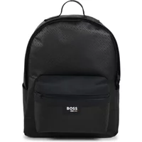 Monogramm Logo Schwarzer Rucksack Hugo Boss