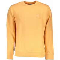 Oranger Baumwoll-Sweatshirt mit Applikationslogo Hugo Boss