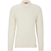 Oversized Kabelstrick Rollkragenpullover Hugo Boss