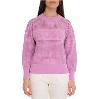 Pullover mit Lochmuster und Frontdruck Boss