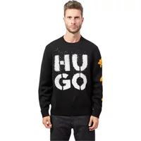 Relaxed Fit Baumwollpullover mit neuem Saisonmuster Hugo Boss