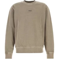 Sage Green Baumwoll-Sweatshirt Boss