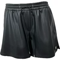 Schwarze Damen Shorts in Lederoptik Hugo Boss