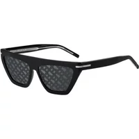 Schwarze Graue Top Lineare Spiegel Sonnenbrille Hugo Boss