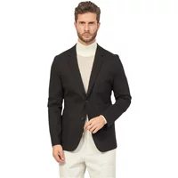 Schwarze Slim Fit Jacke mit klassischem Revers Hugo Boss