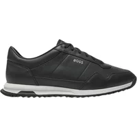 Schwarze Sneakers Glattes Material Gummisohle Hugo Boss