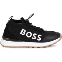 Schwarze Sneakers Seitlichem Logo-Druck Hugo Boss