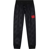 Schwarze Sweatpants Elastischer Bund Rotes Logo Hugo Boss