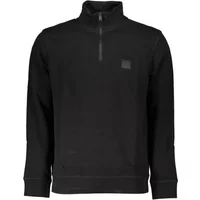 Schwarzer Baumwoll-Sweatshirt mit Halbzip Hugo Boss