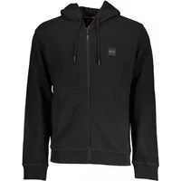 Schwarzer Baumwollkapuzenpullover Hugo Boss