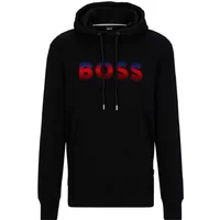 Schwarzer Kapuzenpullover mit zentralem Logo Hugo Boss