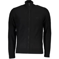 Schwarzer Langarm-Zip-Cardigan mit gesticktem Logo Hugo Boss