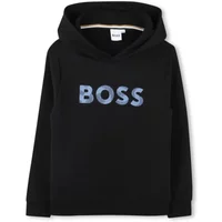 Schwarzer Logo-Print Hoodie Pullover Hugo Boss