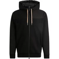 Schwarzer Oversized Hoodie mit Doppelreißverschluss Hugo Boss