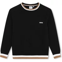 Schwarzer Pullover mit Logodruck Hugo Boss