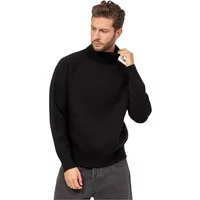 Schwarzer Pullover mit lockerer Passform und hohem Kragen Hugo Boss