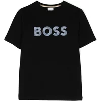 Schwarzes Crew Neck T-shirt Logo Hugo Boss