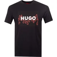 Schwarzes T-Shirt mit Logo-Print Hugo Boss