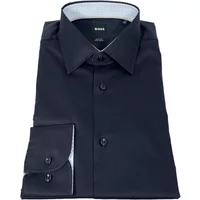 Slim Fit Baumwoll-Popeline-Hemd Blau Hugo Boss