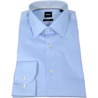 Slim Fit Baumwoll Popeline Hemd Leichtes Bügeln Modell 50512842 Hellblau Hugo Boss