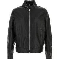 Stilvolle Schwarze Lederjacke Boss