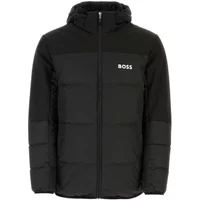 Stilvolle Schwarze Polyester-Daunenjacke Boss