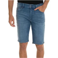 Stone Washed Denim Bermuda Shorts Boss