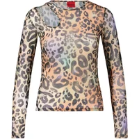 Transparentes Leo Print Langarmshirt Hugo Boss