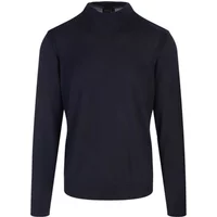 Weicher Blauer Pullover Gerade Passform Rundhalsausschnitt Hugo Boss