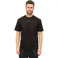 Weiches Schwarzes T-Shirt mit Gestörtem Logo Hugo Boss