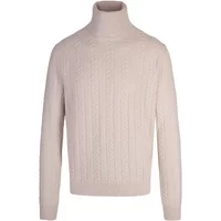 Weiße Zopfmuster Rollkragenpullover Hugo Boss