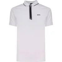 Weißes Polo-Shirt mit Reißverschluss Hugo Boss